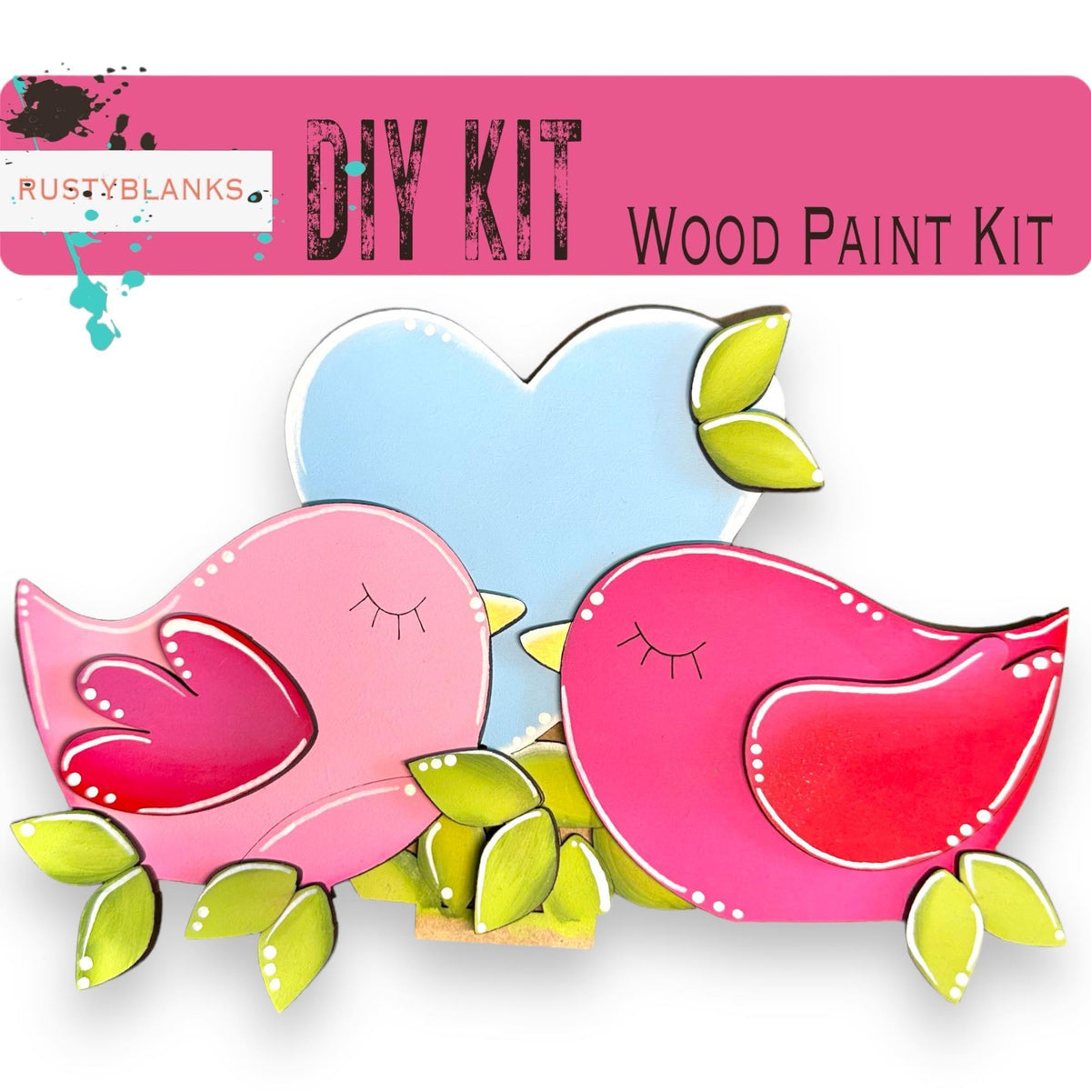Love Birds Valentine For The Flower Basket Decor - Wood Blank for Painting - Inserts for Basket - RusticFarmhouseDecor