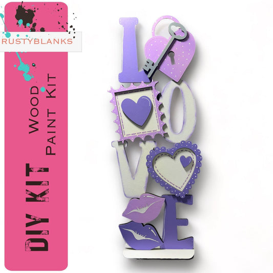 Love Stacked Shelf Sitter, DIY Valentines Day Decor - RusticFarmhouseDecor