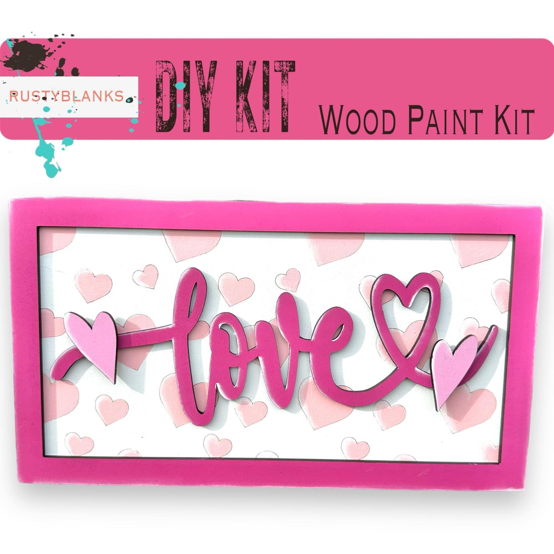 Love You Valentines Day Sign , Unfinished DIY Kit - RusticFarmhouseDecor