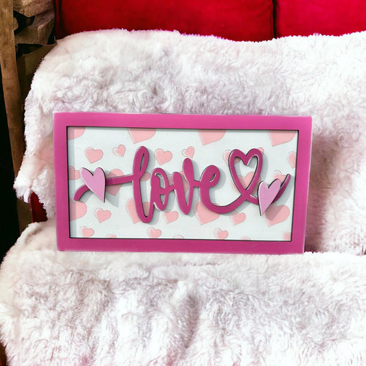 Love You Valentines Day Sign , Unfinished DIY Kit - RusticFarmhouseDecor