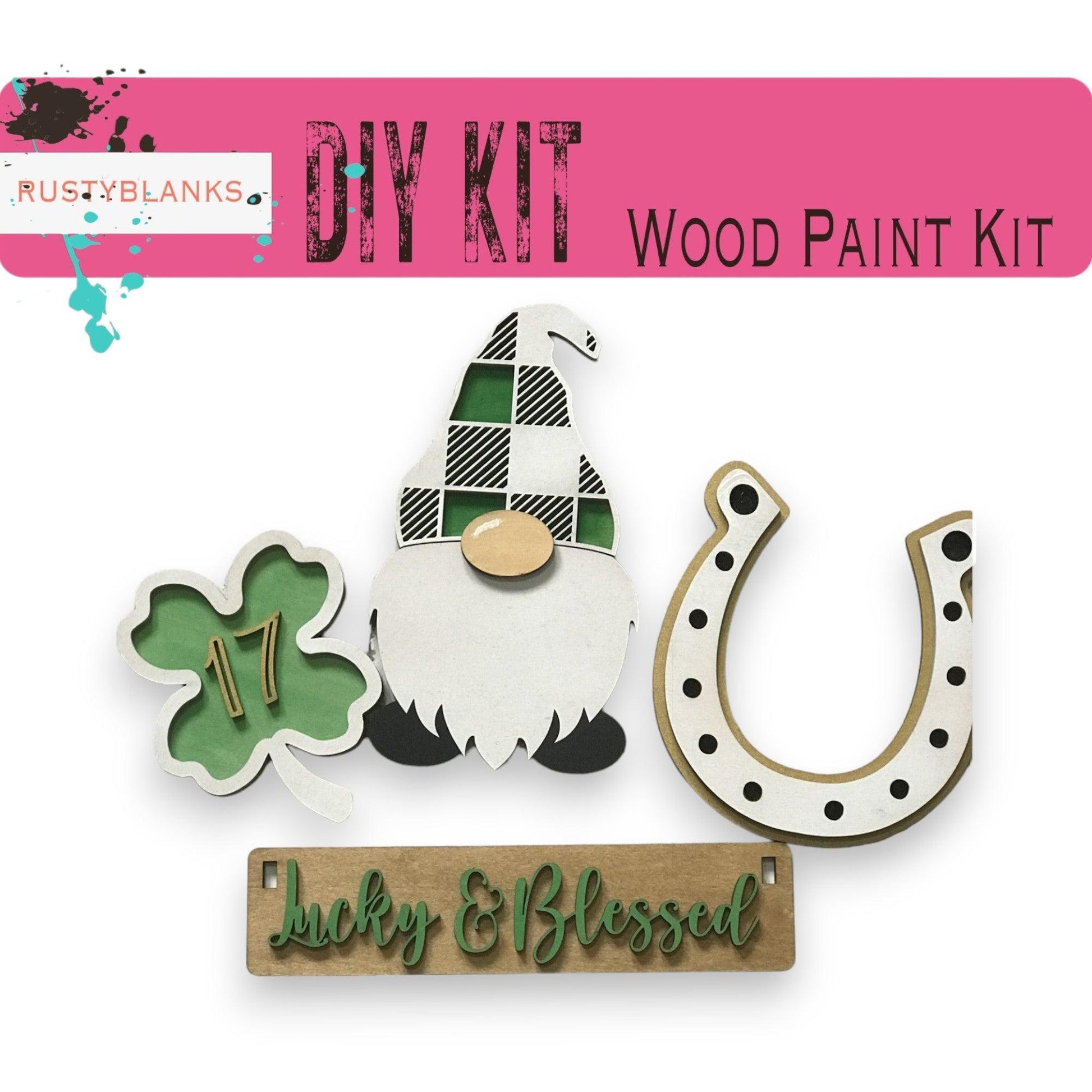 Lucky & Blessed Wagon Insert Set - RusticFarmhouseDecor