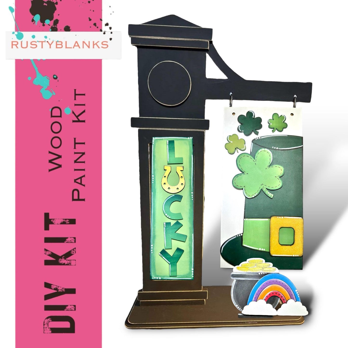 Lucky St Patricks Day Insert for Mini Interchangeable Posts - RusticFarmhouseDecor