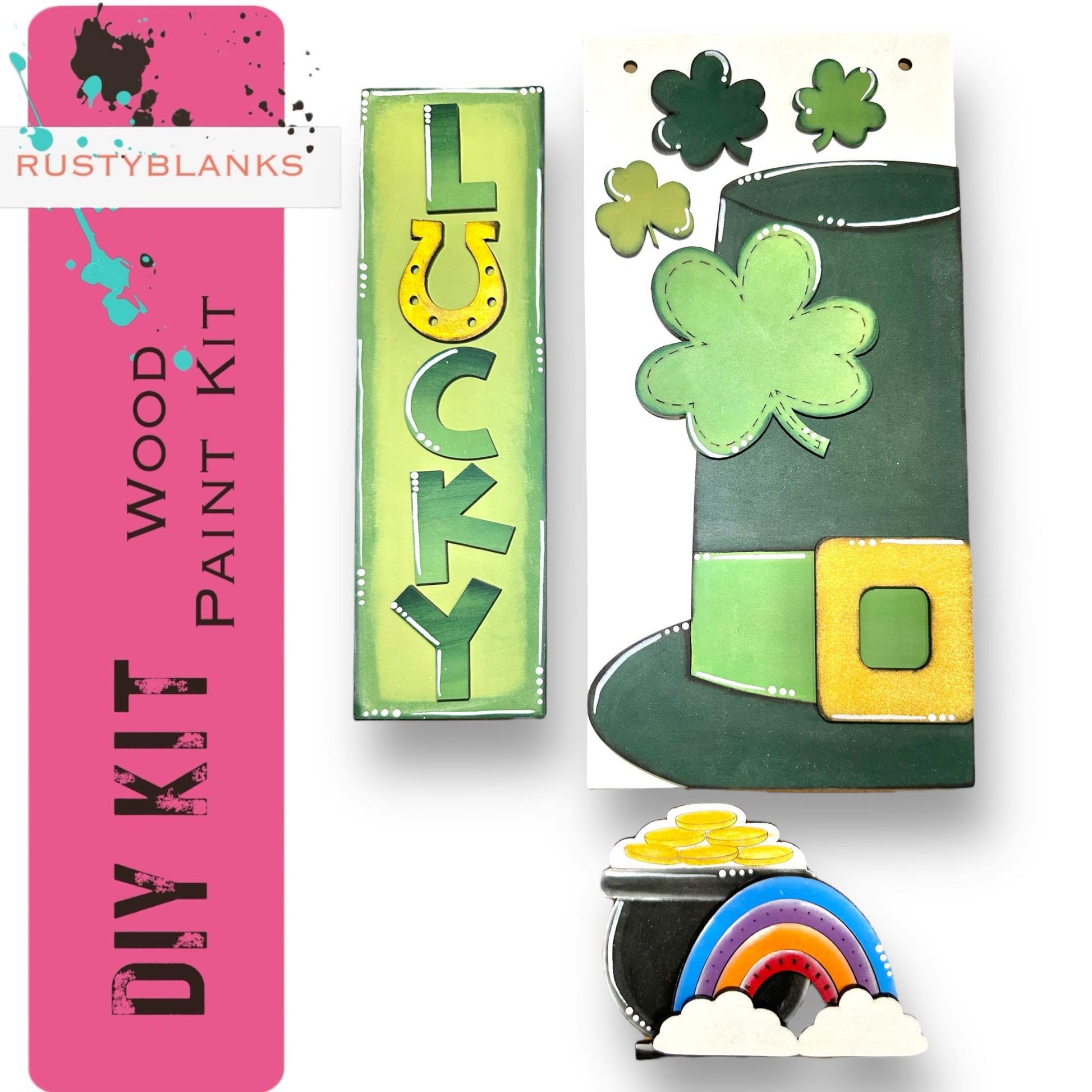 Lucky St Patricks Day Insert for Mini Interchangeable Posts - RusticFarmhouseDecor