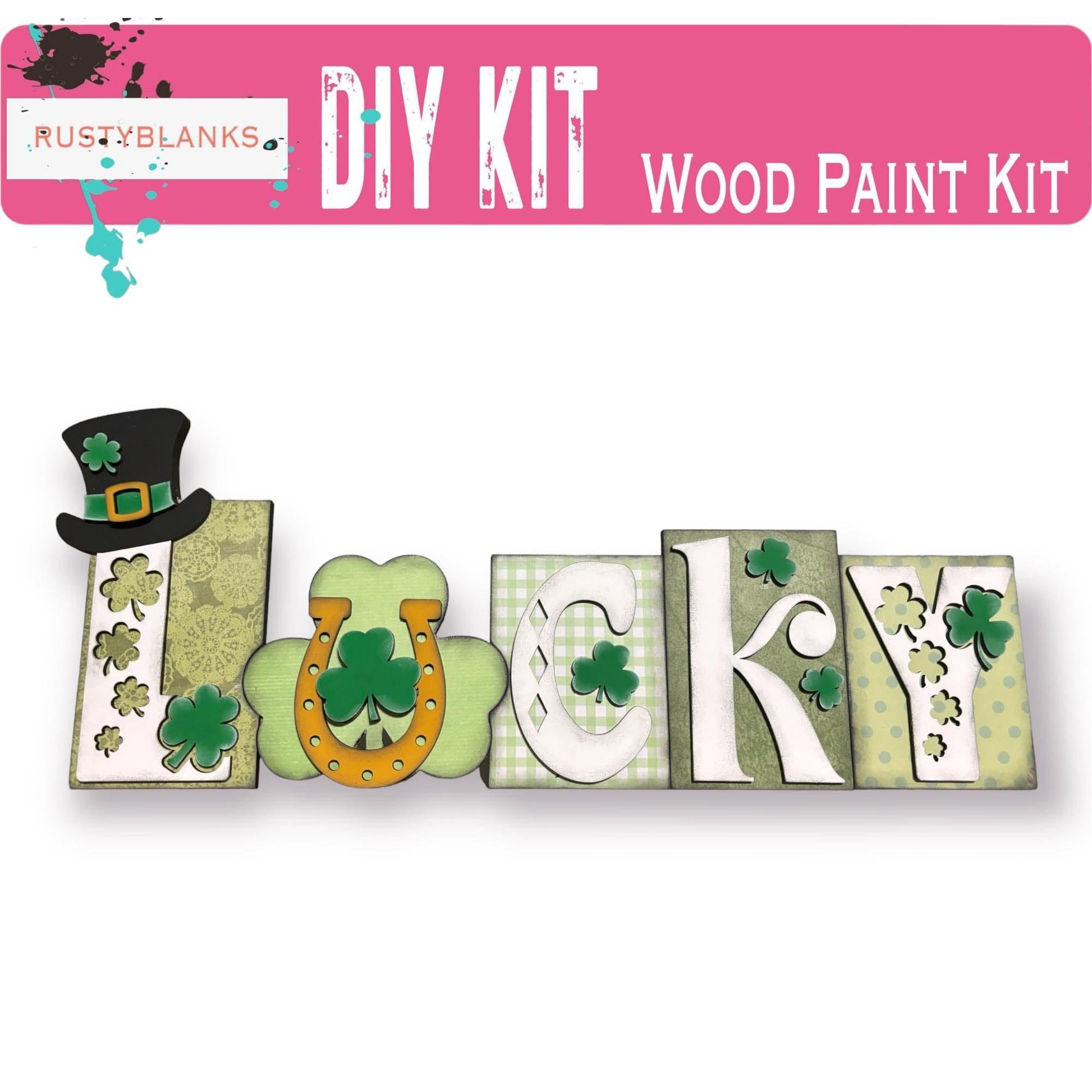 Lucky Word Block- Wood Blanks for Crafting - RusticFarmhouseDecor