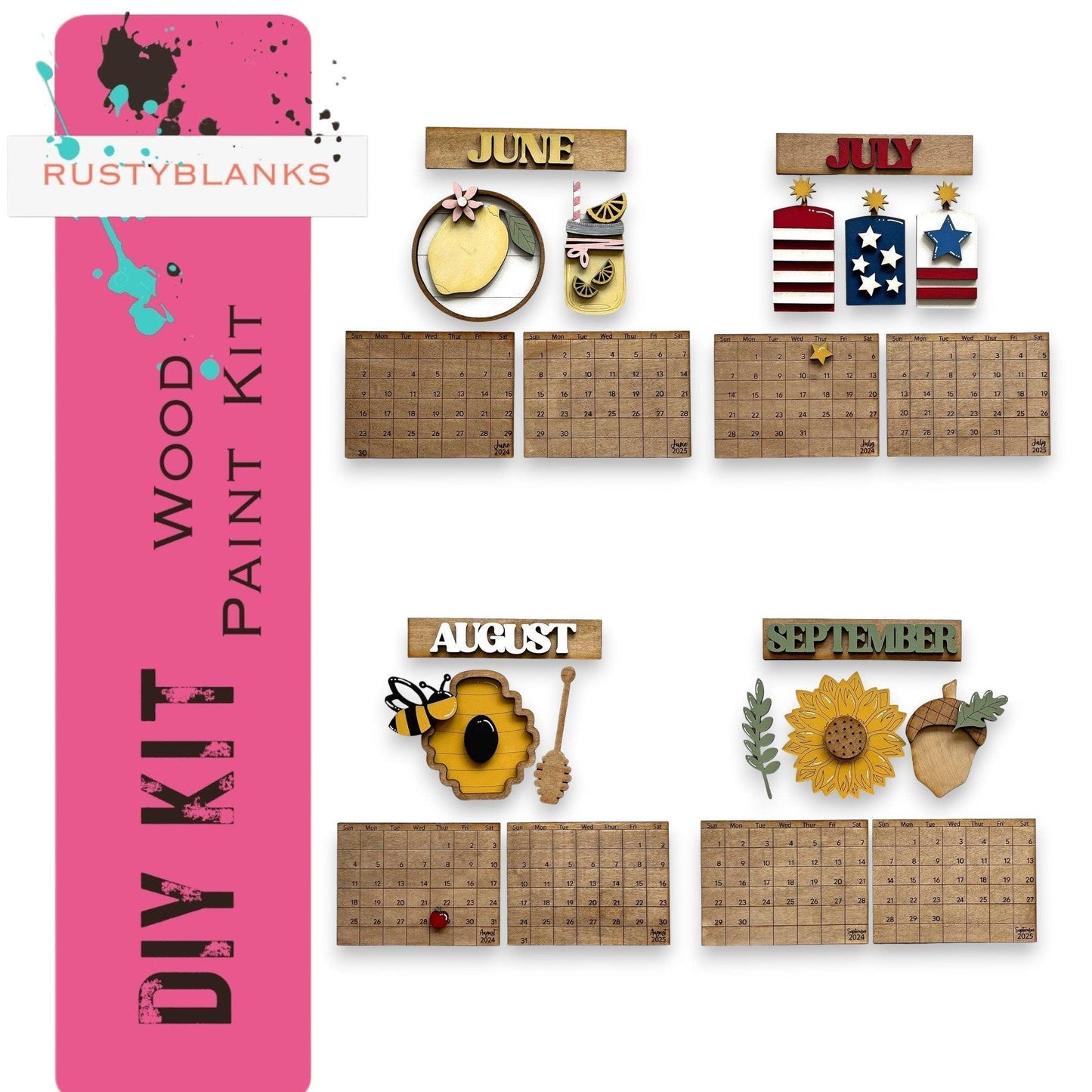 March 2025 Barn Calendar Insert Set, DIY Wood Banks, Interchangeable Calendar - RusticFarmhouseDecor