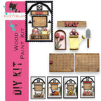 a wooden calendar with a pink border around it