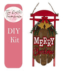 Merry Christmas Sled Door Hanger, Farmhouse Sled, Unfinished DIY Wood Kit - RusticFarmhouseDecor
