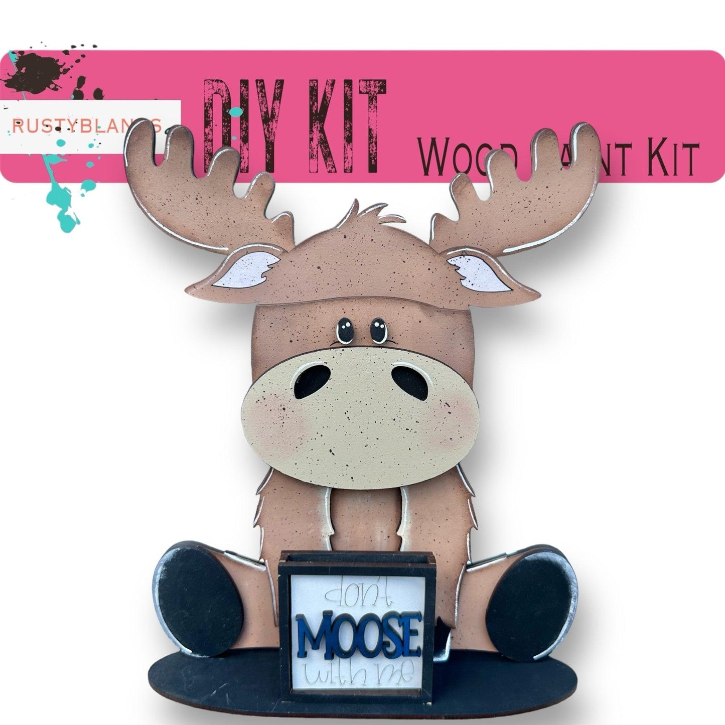 Moose with 12 Interchangeable Seasonal Hats, Insert and tile holder, Season DIY Decor - RusticFarmhouseDecor