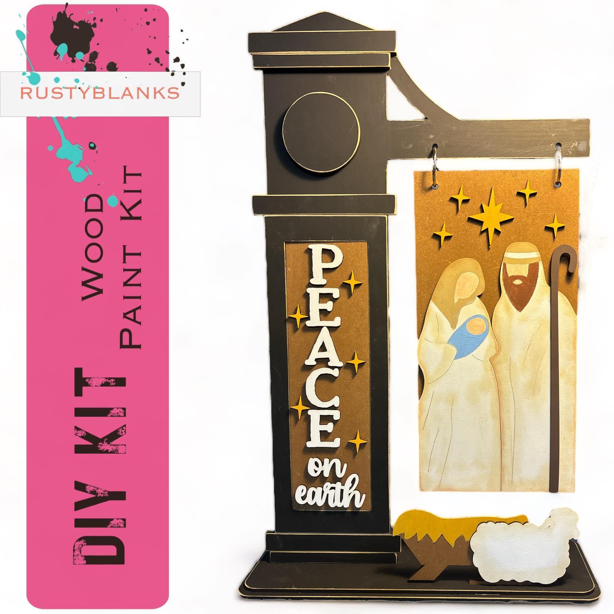 Nativity Posts Nativity Interchangeable Signs with Manger nsert - Mini Interchangeable ...