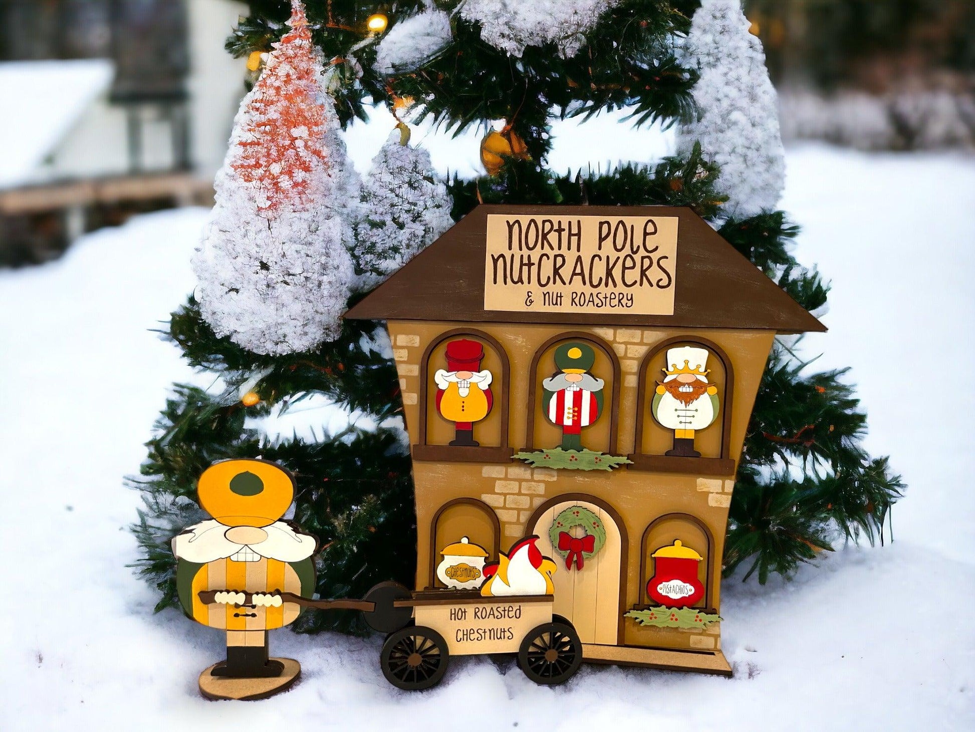 North Pole Nutcrackers & Nut Roastery Shop Christmas Village - RusticFarmhouseDecor