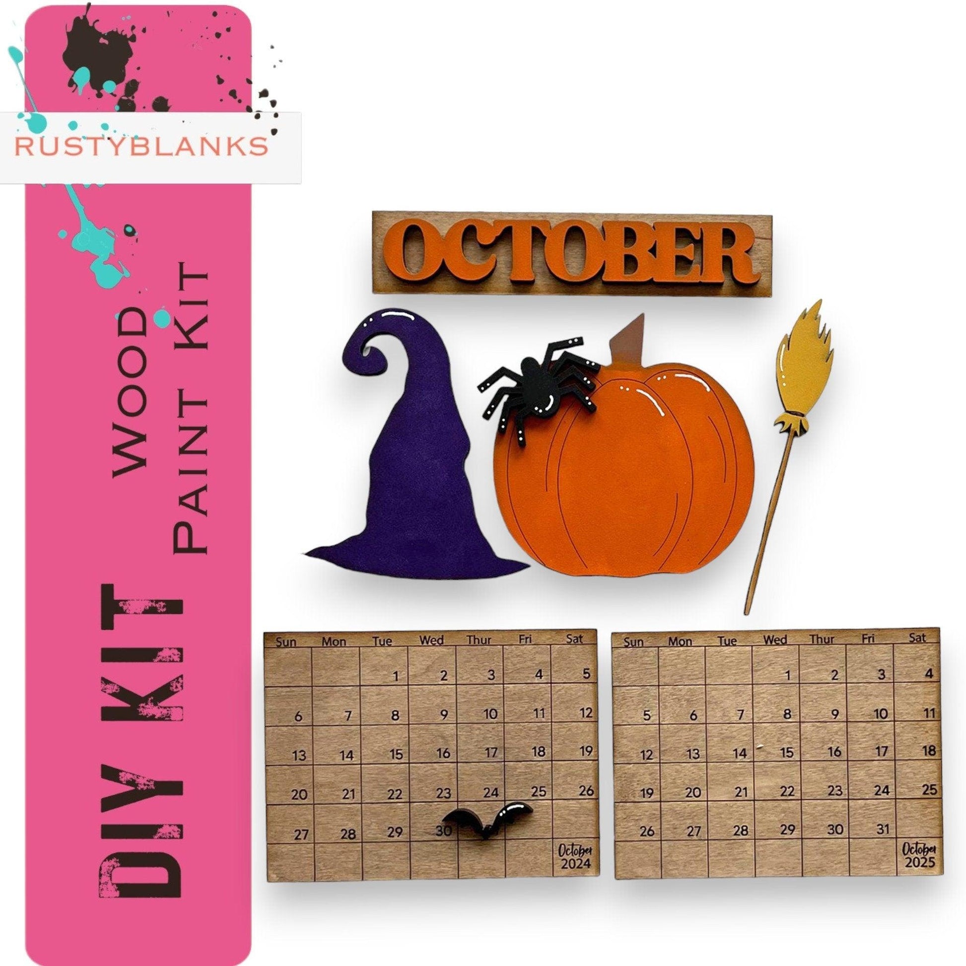 October 2024/25 Barn Calendar Insert Set, DIY Wood Banks, Interchangeable Calendar - RusticFarmhouseDecor