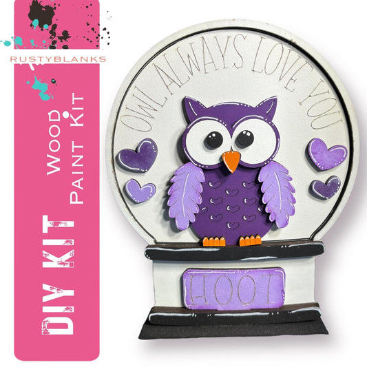 Owl Always Love You Valentines Insert for Snow Globe DIY Interchangeable Decor, Wood Paint Kit, Interchangealbe Snow Globe - RusticFarmhouseDecor