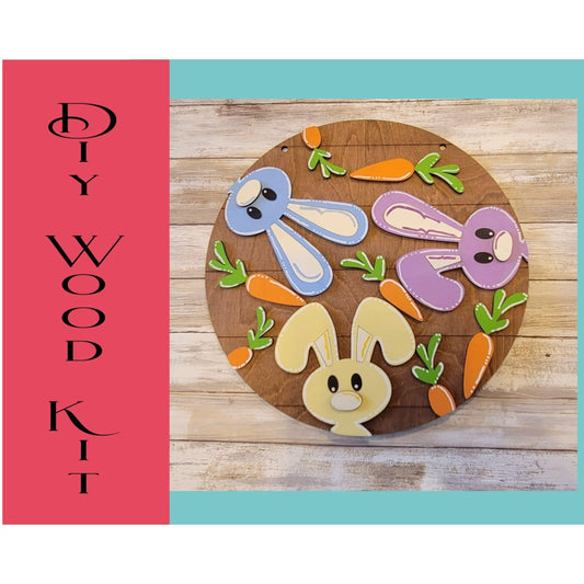 Peeking Bunny Faces Door Hanger DIY - RusticFarmhouseDecor