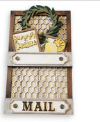 Premade Chicken Wire Interchangeable Seasonal Mail Holder - RusticFarmhouseDecor
