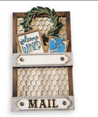 Premade Chicken Wire Interchangeable Seasonal Mail Holder - RusticFarmhouseDecor