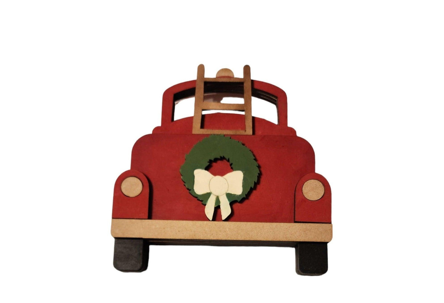 Premade Christmas Village Fire Truck Shelf Sitter - RusticFarmhouseDecor