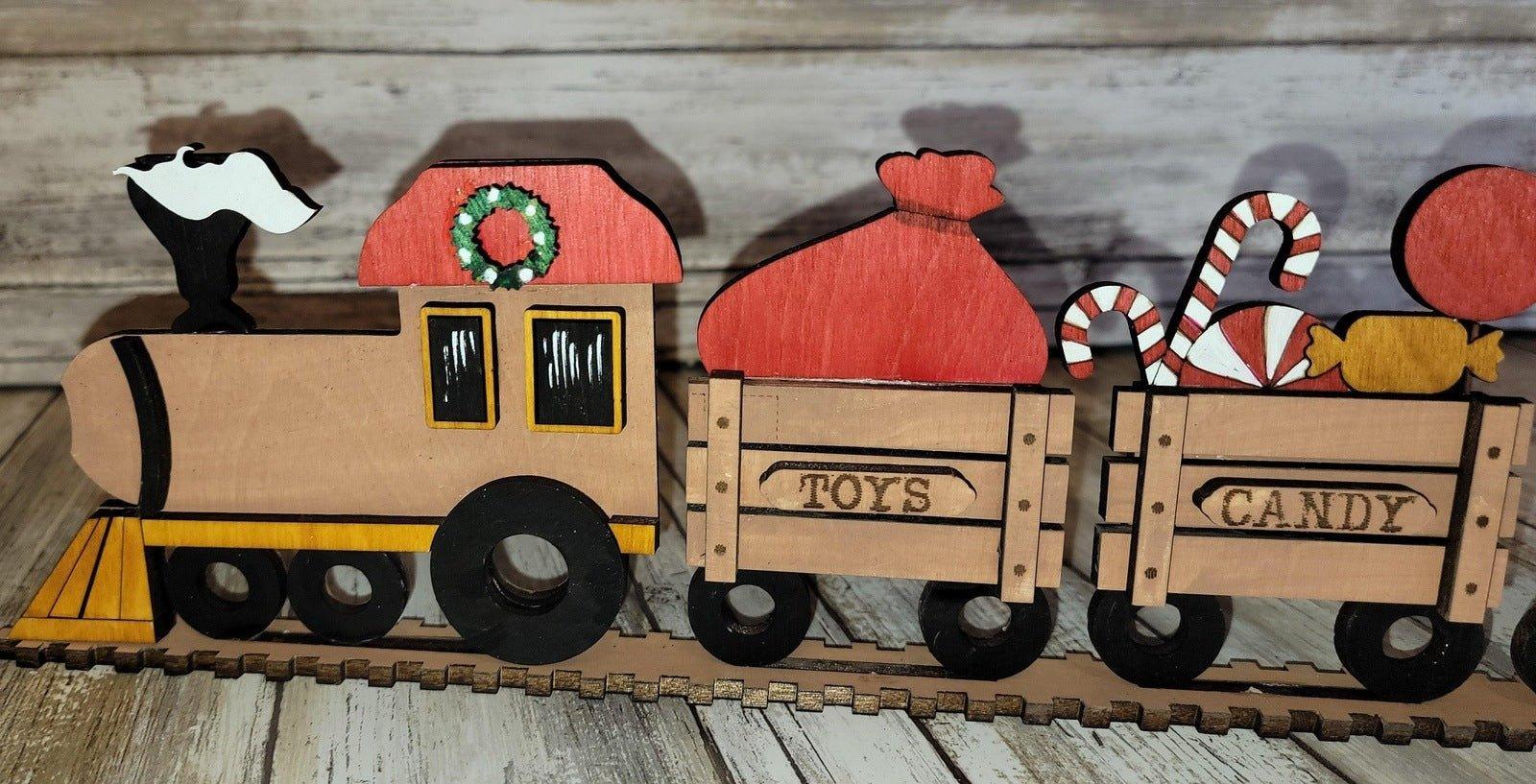 Premade Christmas Village Holiday Train DIY - RusticFarmhouseDecor