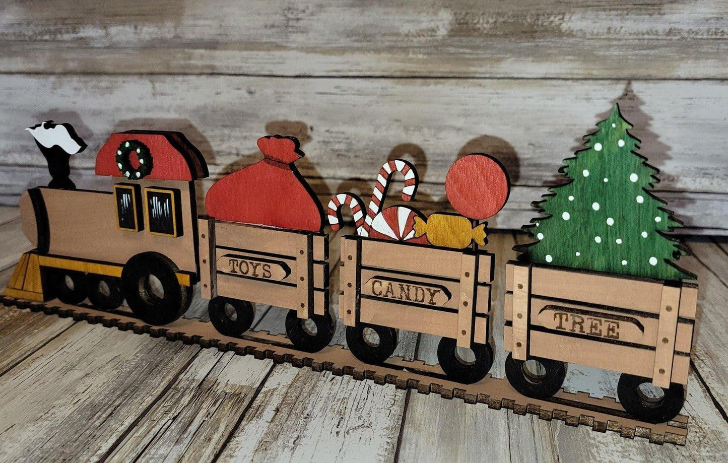 Premade Christmas Village Holiday Train DIY - RusticFarmhouseDecor