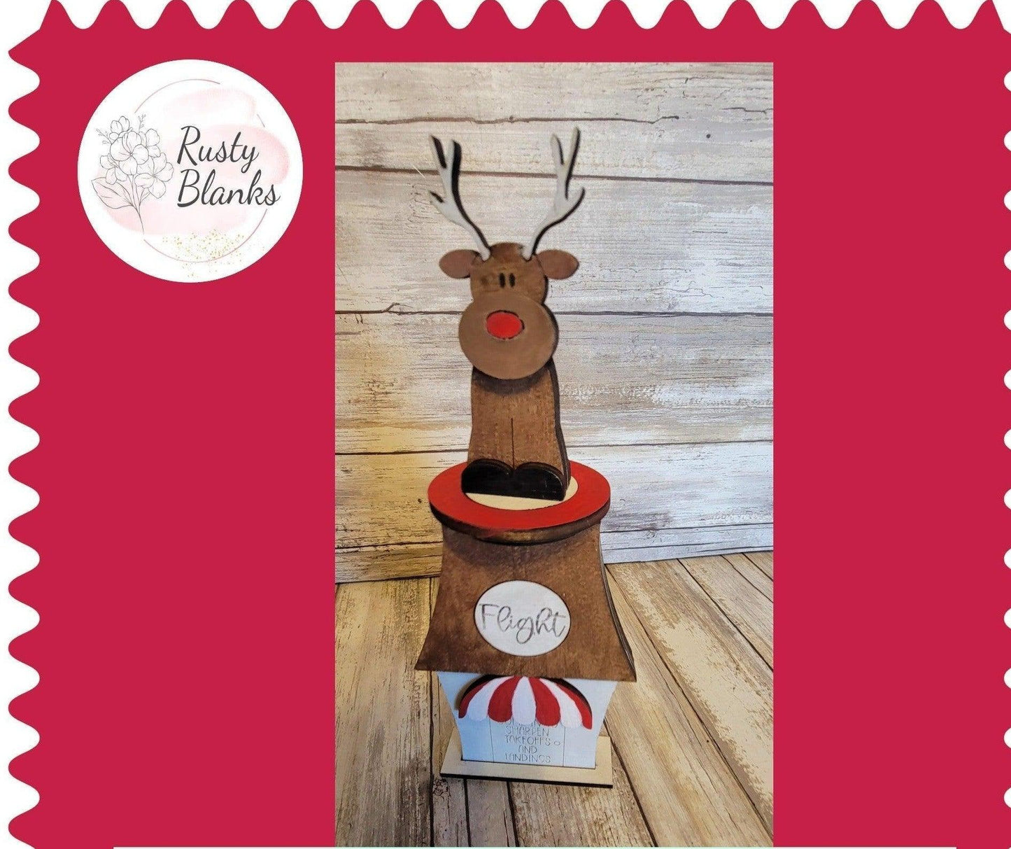 Premade Christmas Village Reindeer Flight School - RusticFarmhouseDecor