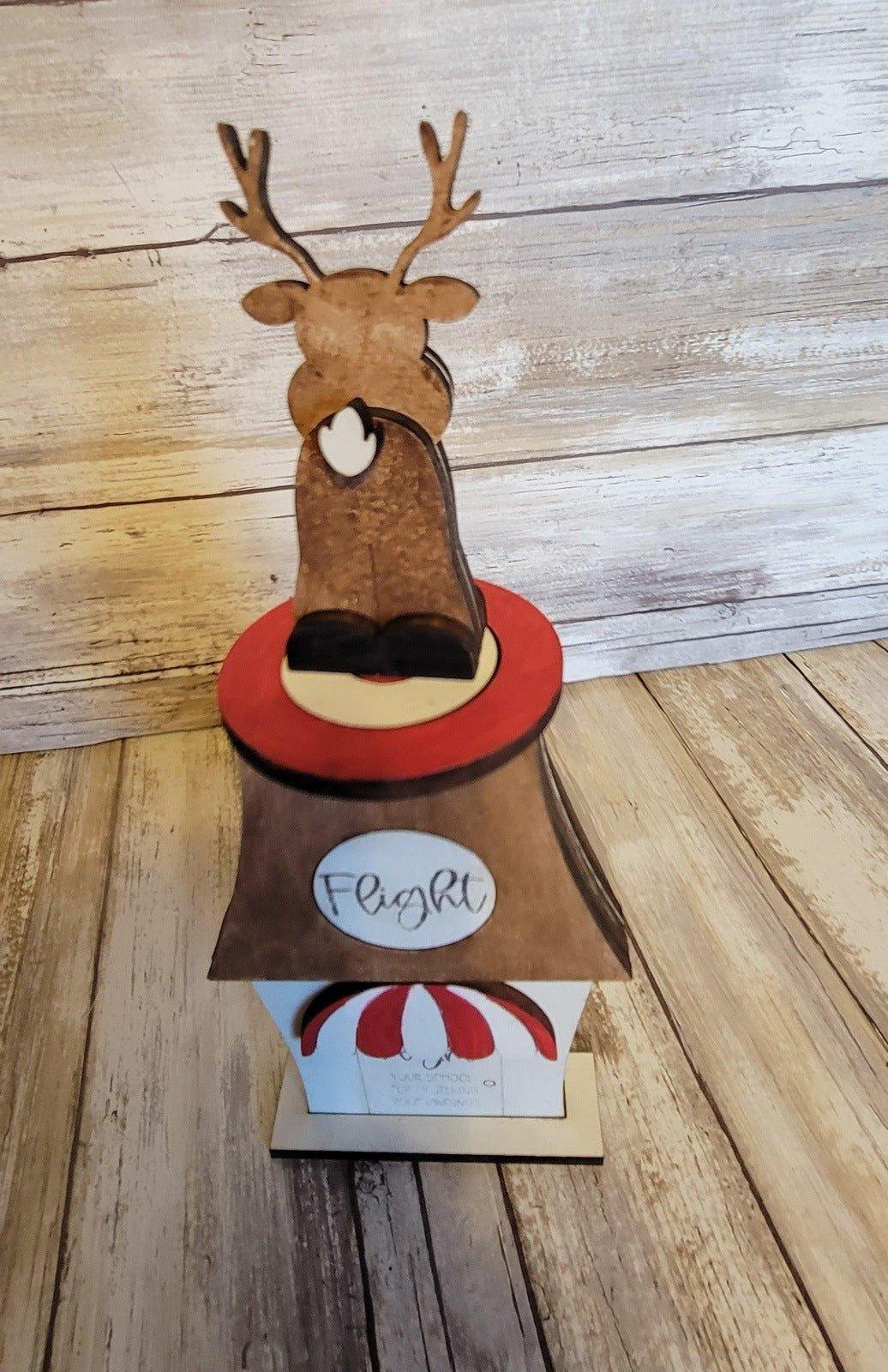 Premade Christmas Village Reindeer Flight School - RusticFarmhouseDecor