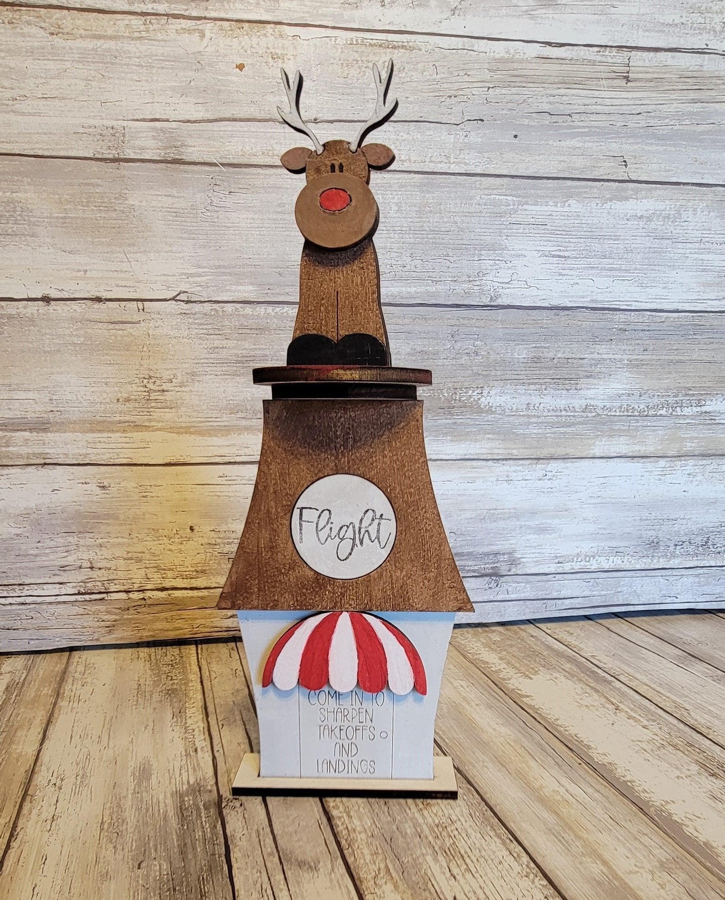 Premade Christmas Village Reindeer Flight School - RusticFarmhouseDecor