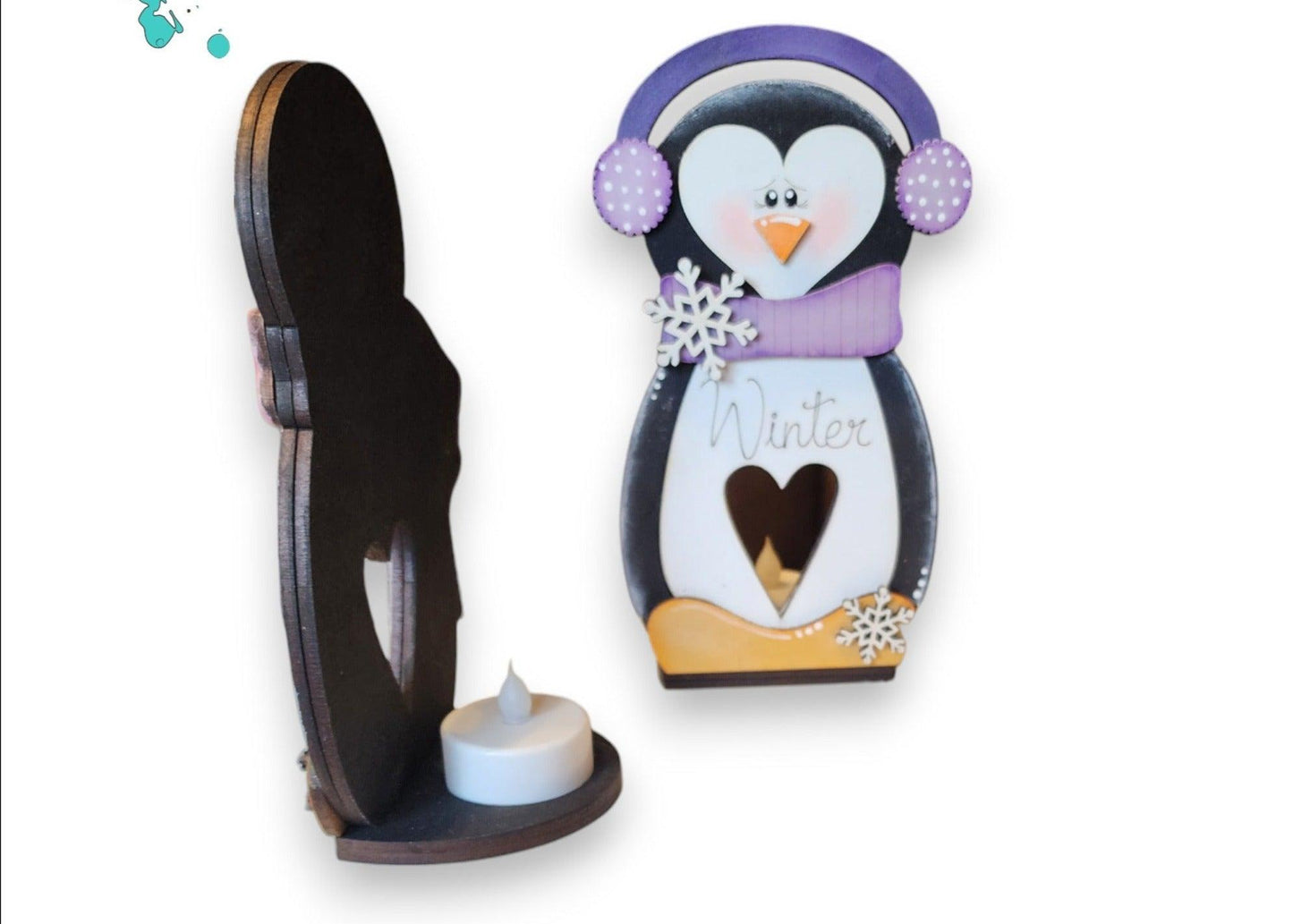 Premade "Frosty" Penguin Votive Candle - RusticFarmhouseDecor