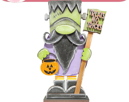 Premade Green Frank Gnome Treats Not Tricks - RusticFarmhouseDecor