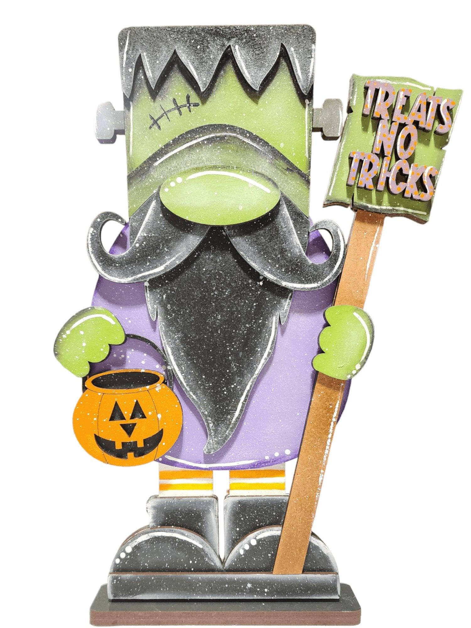 Premade Green Frank Gnome Treats Not Tricks - RusticFarmhouseDecor