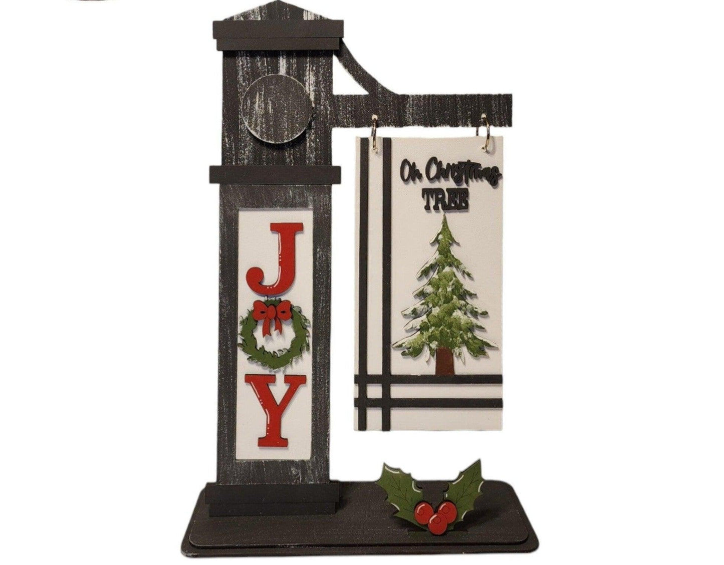 Premade Joy and Oh Christmas Tree Signs and insert for our Mini Interchangeable Posts - RusticFarmhouseDecor