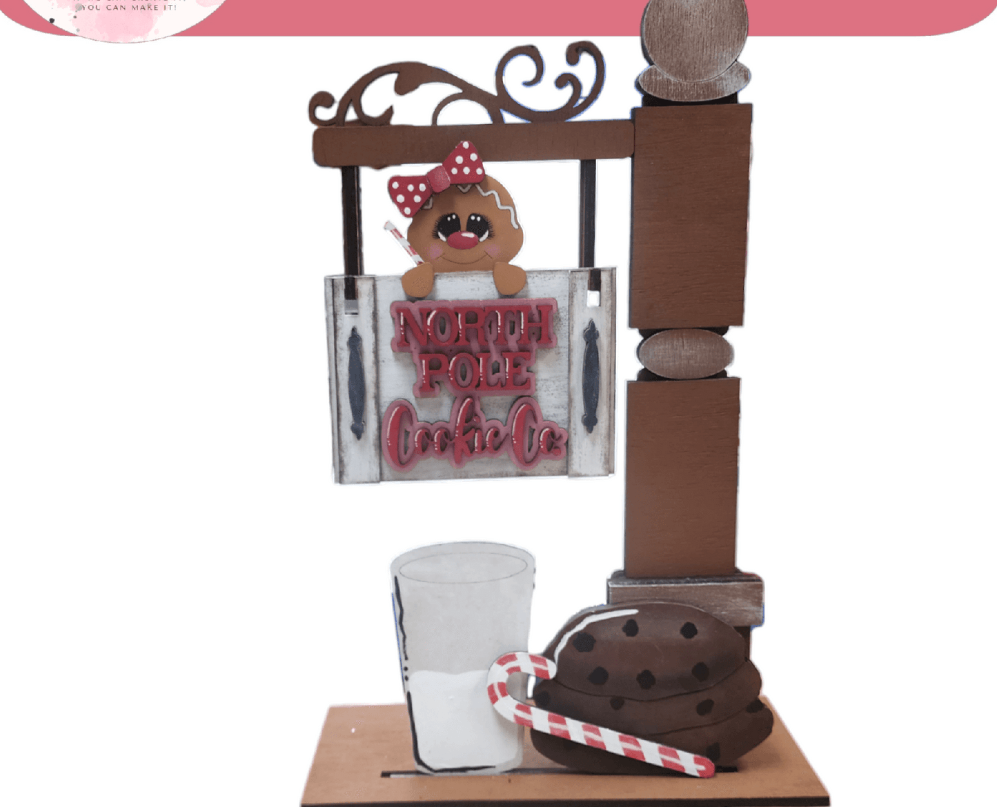 Premade North Pole Cookie Co and Insert Set for our Mini Interchangeable Posts - RusticFarmhouseDecor