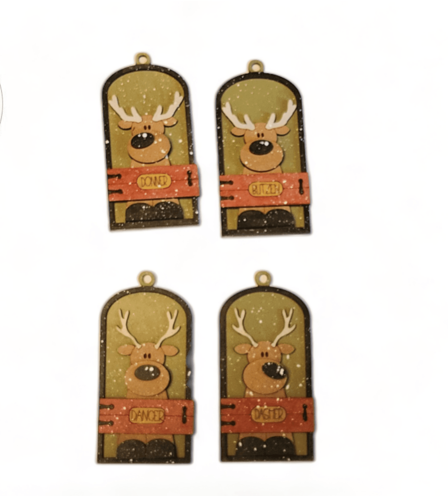 Premade Pracer Santa's Reindeer Stalls Ornaments Gift Tags Stables - RusticFarmhouseDecor