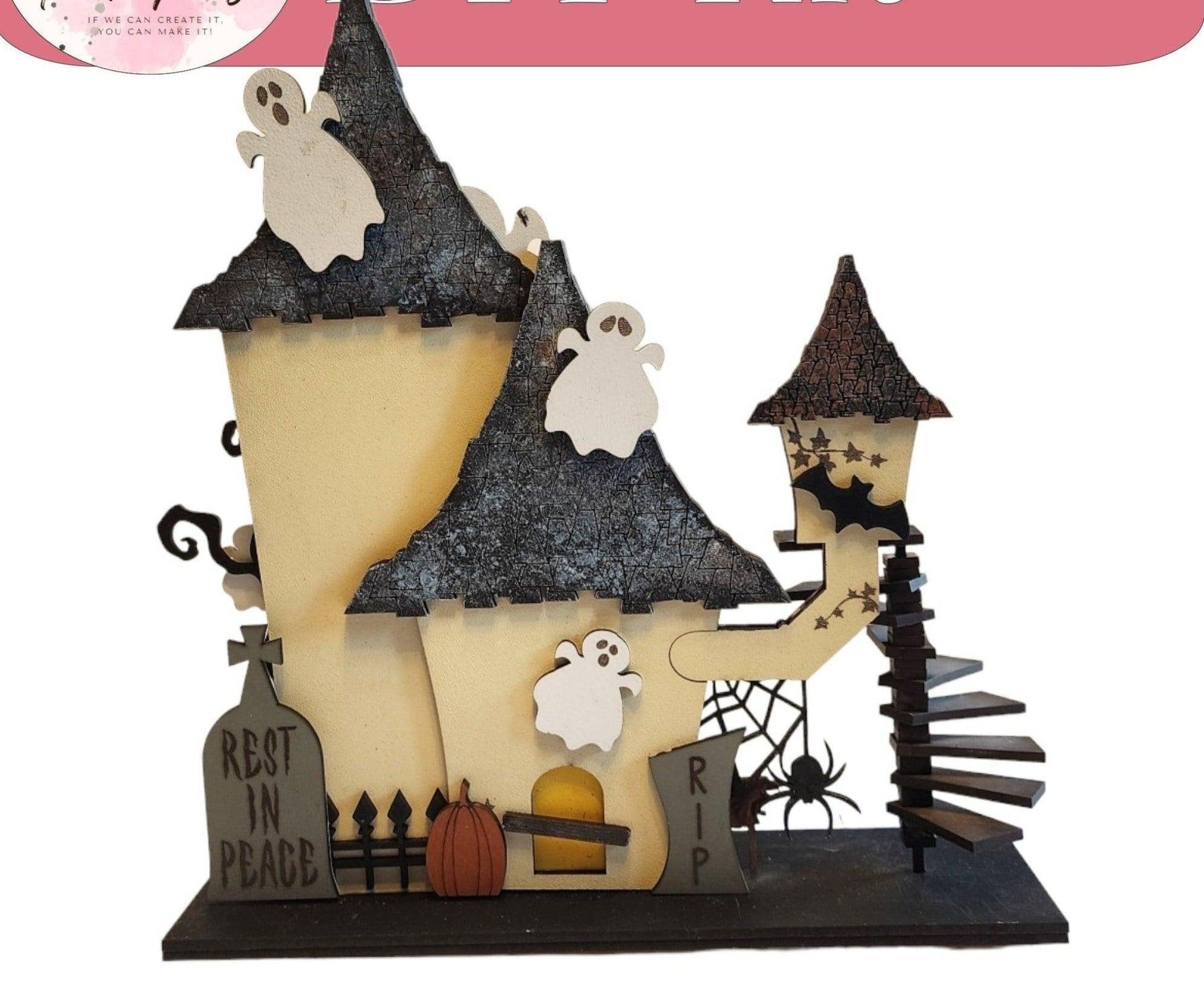 Premade Spooky Halloween Village Tabletop Decor - RusticFarmhouseDecor