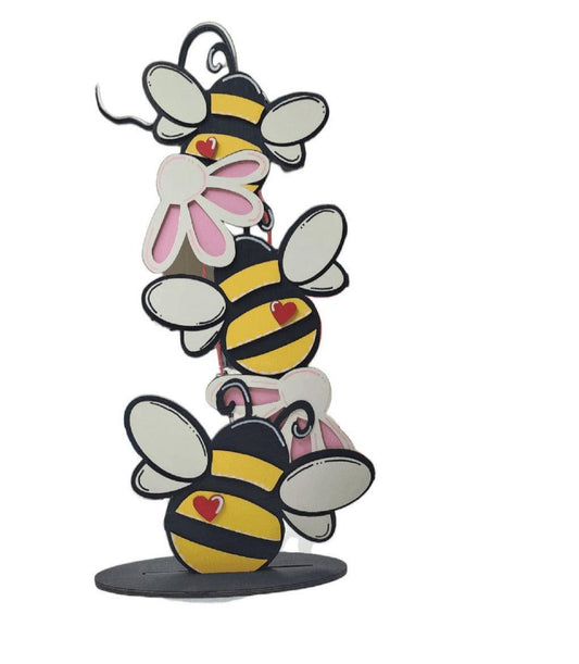 Premade Summer Stacked Bee Porch Sign Honey Bee Bee Kind Porch Decor - RusticFarmhouseDecor