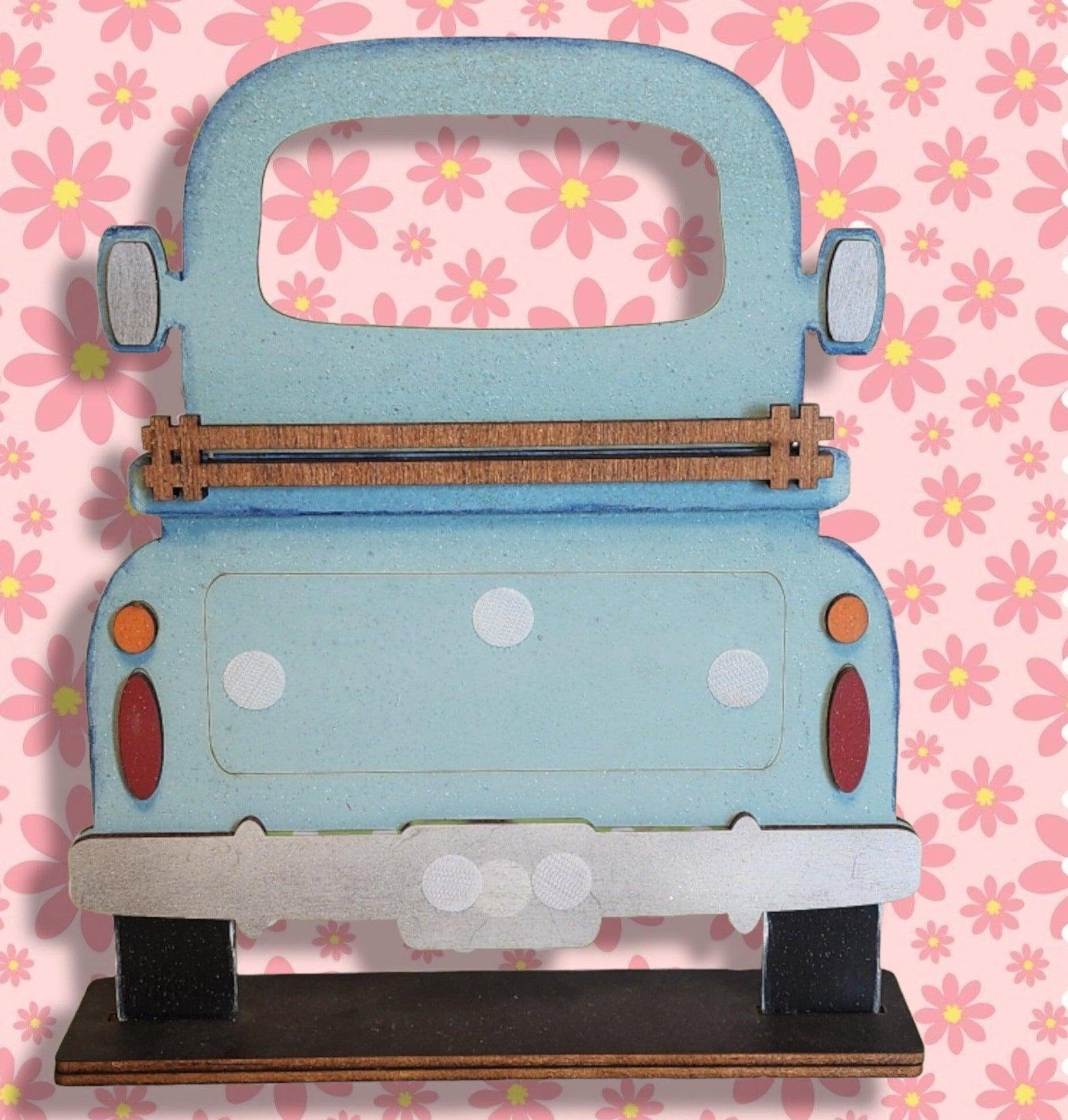 Premade Two sided Interchangeable Farmhouse Truck - White/Blue - RusticFarmhouseDecor