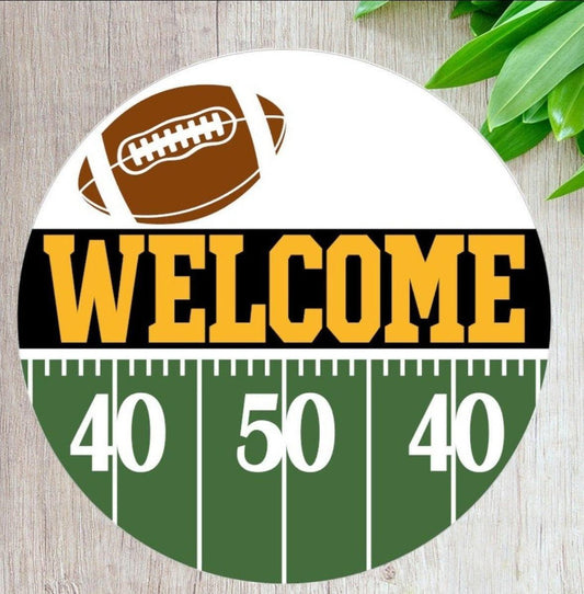 Premade Welcome Football Door Hanger - RusticFarmhouseDecor