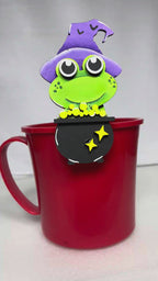 Adorable Mug Hugger | Halloween Witch Frog | Perfect Gift Topper for Mugs, Plants, and More!