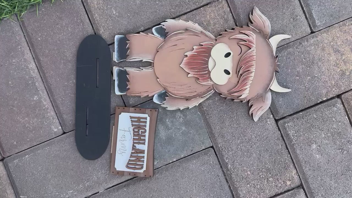 Standing Highland Cow for our Interchangeable Hats and Crate