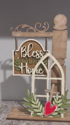 Mini Post Insert Set: Bless Our Home Design - DIY Wood Craft Kit