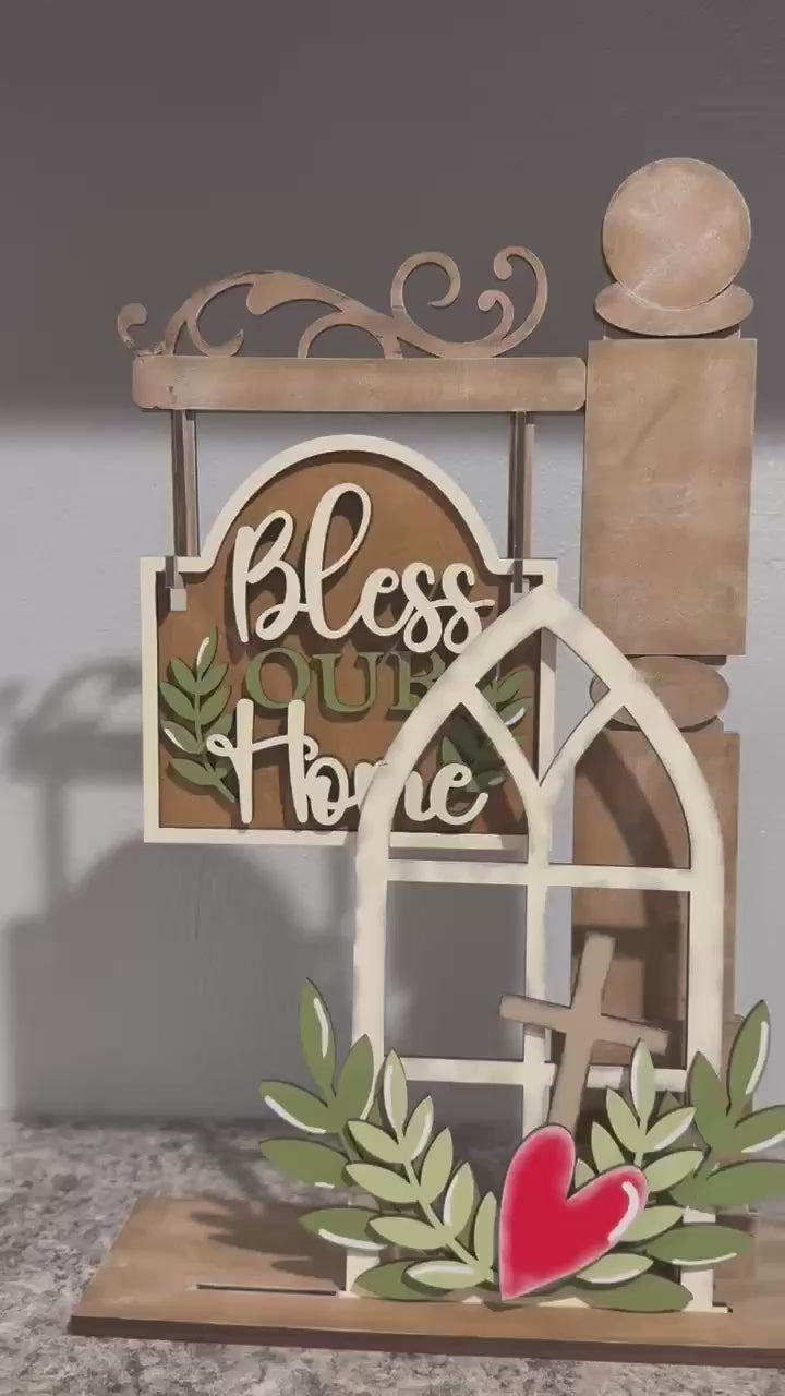 Mini Post Insert Set: Bless Our Home Design - DIY Wood Craft Kit
