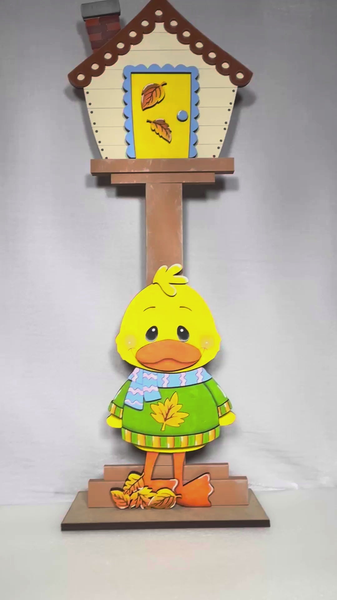 Fall Duck Insert for our Interchangeable Birdhouse Post