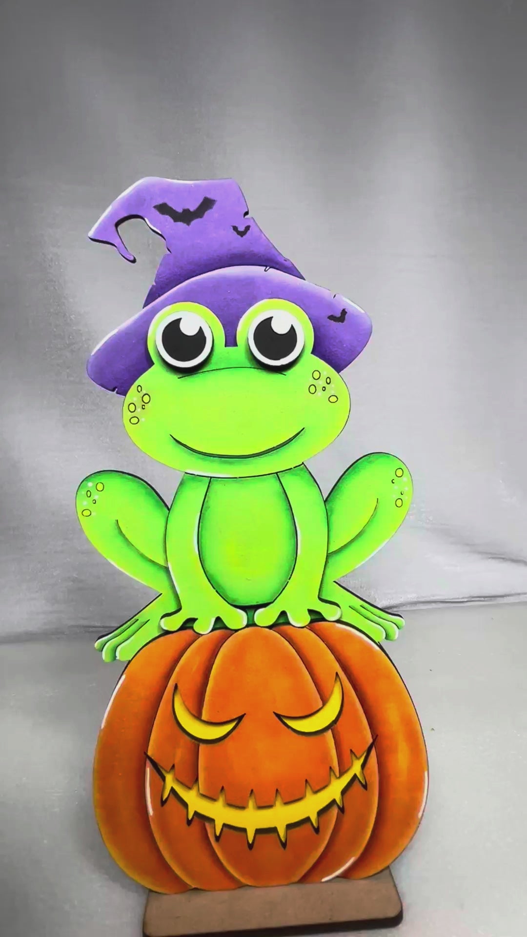 Halloween Frog Witch Shelf Sitter | DIY Wood Kit |  Spooky Tiered Tray or Shelf Decor