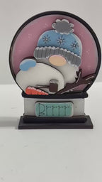 Winter Gnome insert for Snow Globe DIY Interchangeable Decor Inserts, Wood Paint Kit