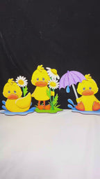 DIY Duck Shelf Sitter Trio – Spring Wood Craft Kit – Tiered Tray or Shelf Decor, Blanks to Decorate Home Decor, Gifts for Mom