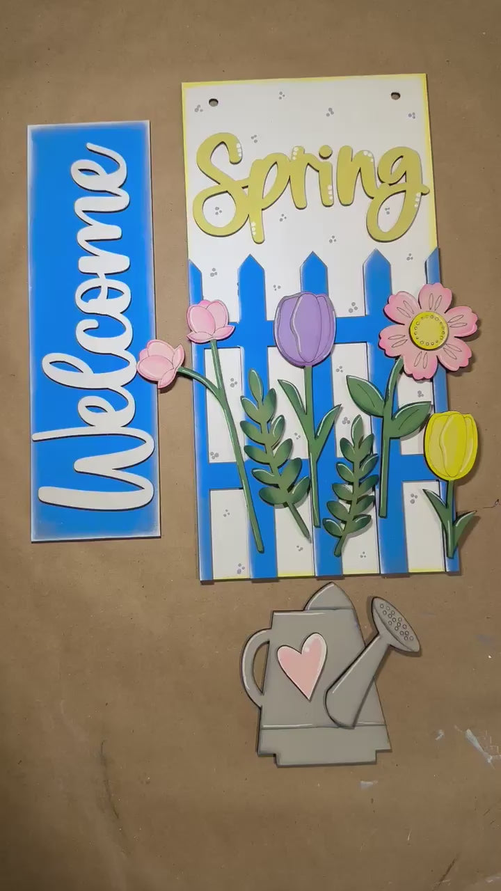 Welcome Spring Insert for Mini Interchangeable Posts