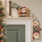 Christmas Door Corner Hanger Decoration DIY Santa and Friends Paint Kit Christmas Frame Topper Wood Craft Kit