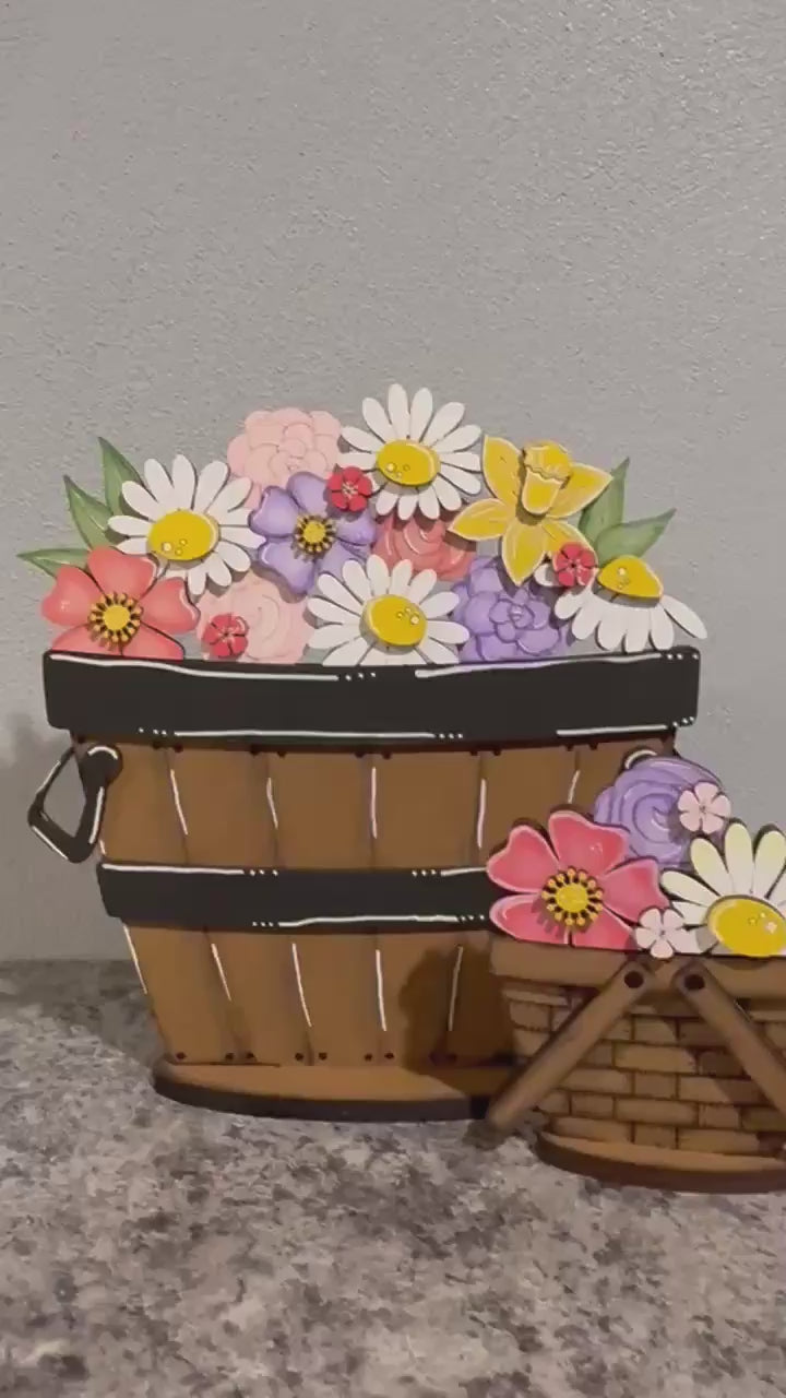 Daisy Spring Flower Insert for the Flower Basket DIY,  Spring Tiered Tray