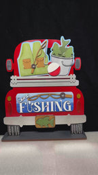 Interchangeable Farmhouse Gone Fishing Truck Insert,  Fishing Seasonal Truck, DIY Truck Kit, Interchangeable Farmhouse Truck  DIY Kit