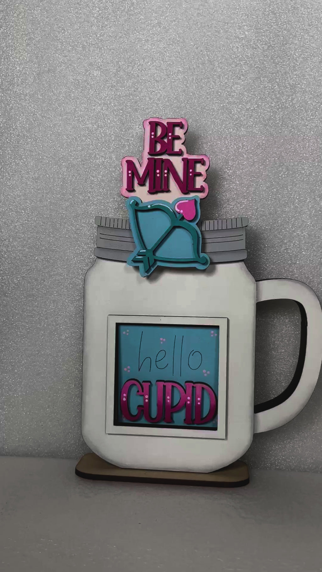 Adorable Mug Hugger | Valentine's Day Be Mine | Bow and Arrow | Perfect Gift Topper for Mugs, Plants, and More!