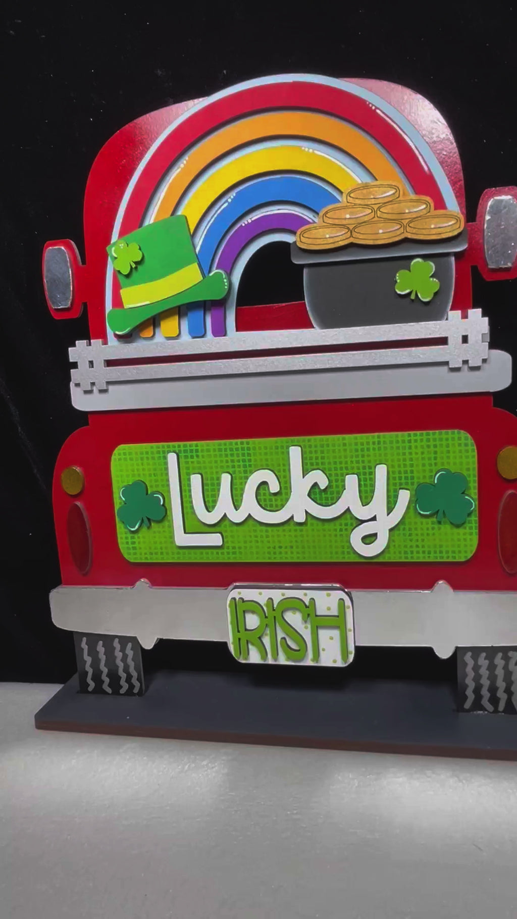 Interchangeable Farmhouse Lucky St Patricks Truck Insert, DIY Truck Kit, Interchangeable Farmhouse Truck  DIY Kit