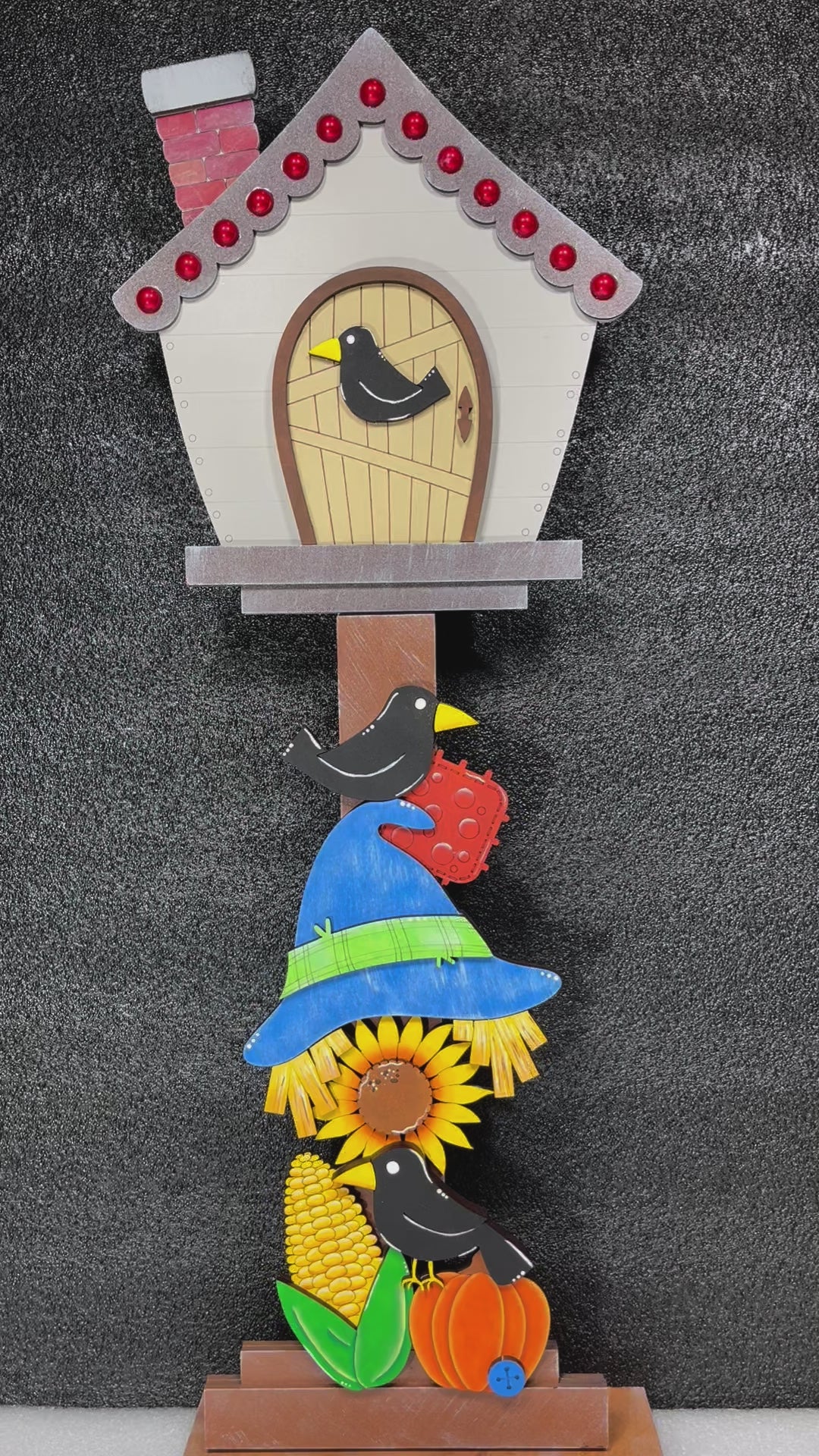 Scarecrow Insert for our Interchangeable Birdhouse Post